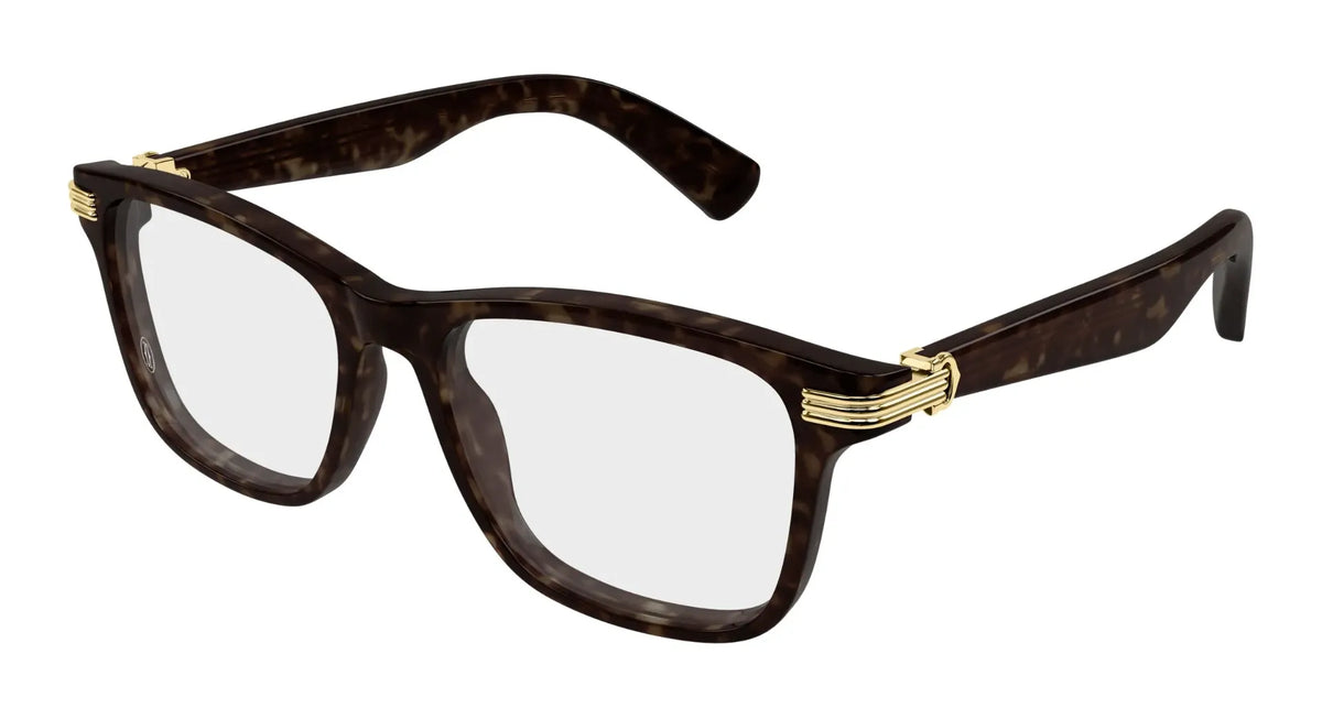 Cartier CT0658O-006 Havana Rectangular Eyeglasses 55mm Eyeglasses