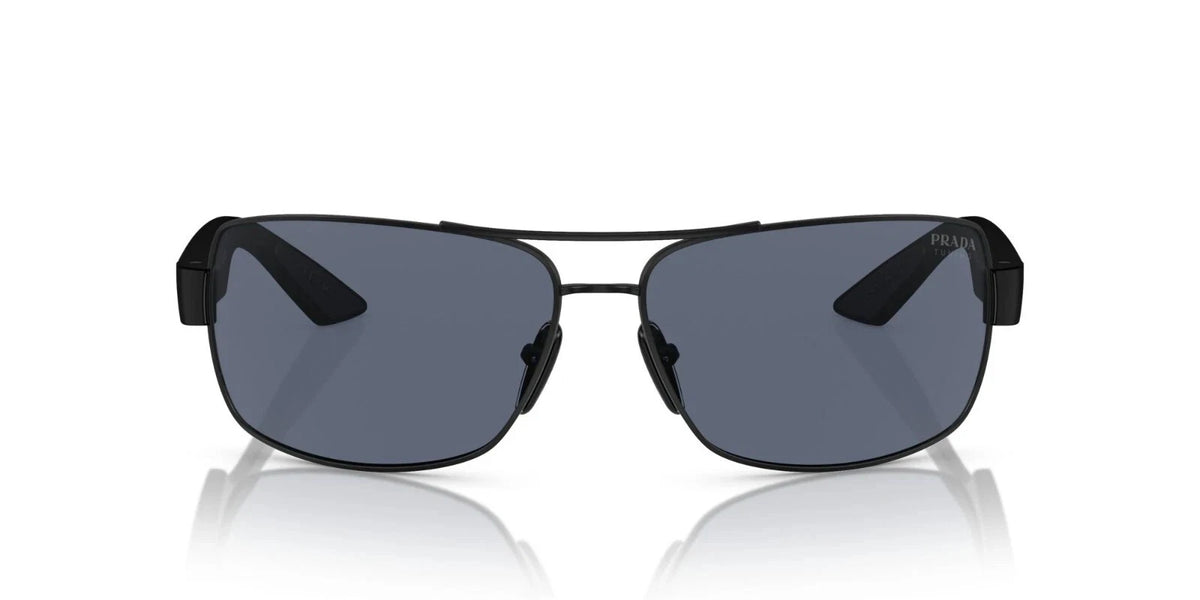 Prada 0PS50ZS-1BO09R-65 sunglasses in black frame with blue lenses