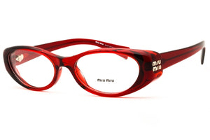 Miu 0MU 03ZV-25M1O1 Transparent Red Oval Eyeglasses 55mm