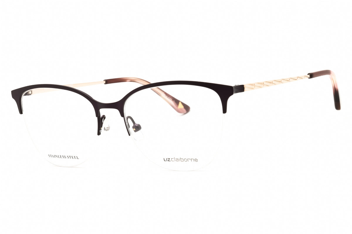 Liz Claiborne L 677-01JZ 00 MATTE VIOLET Round Eyeglasses 51mm Eyeglasses