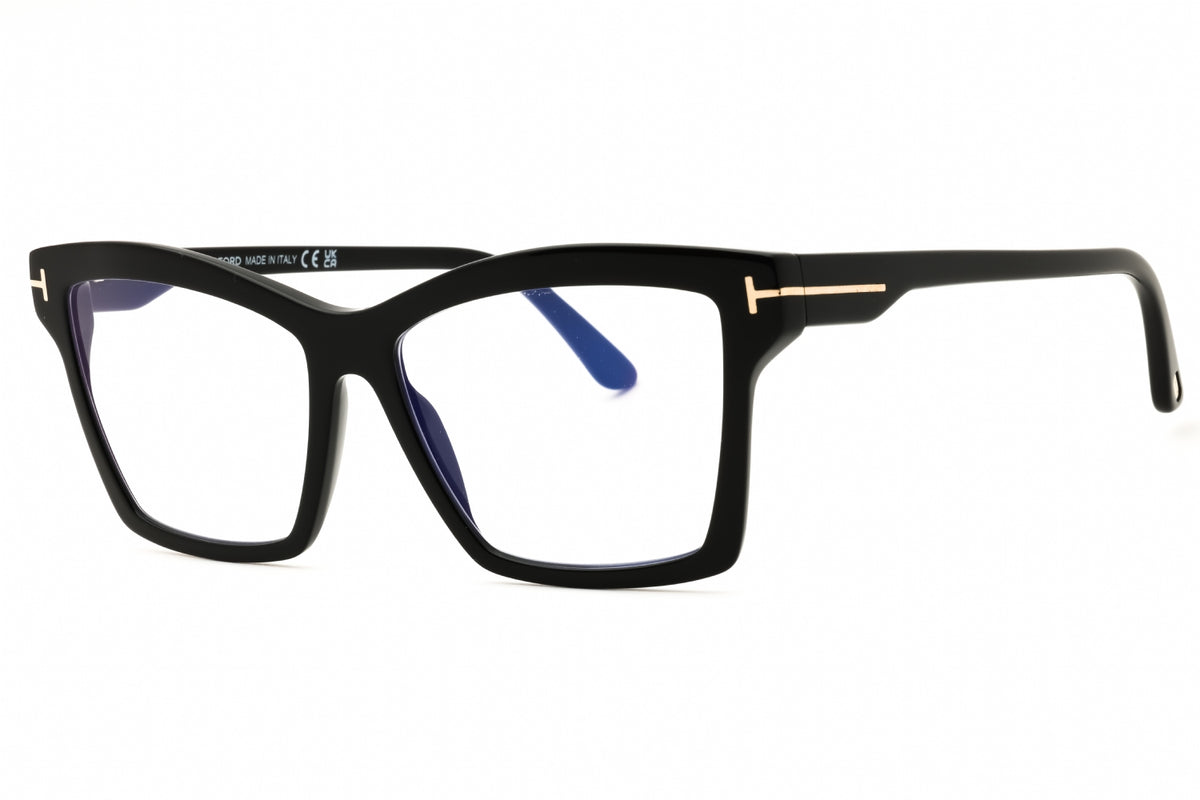 Tom Ford FT5964-B-1 shiny black Cat eye Eyeglasses 54mm Eyeglasses