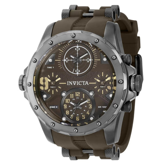 Invicta 39357 watch with brown dial and silicon band