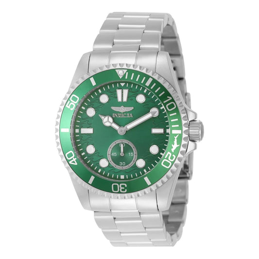 Invicta 49423 watch with green dial and stainless steel band