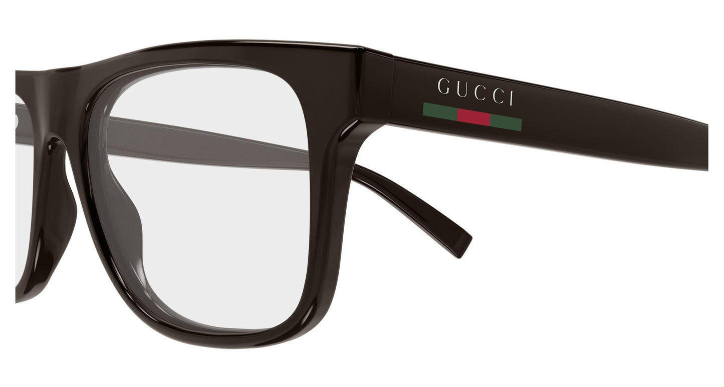 Gucci GG1117oN-003 eyeglasses in brown frame with clear lenses