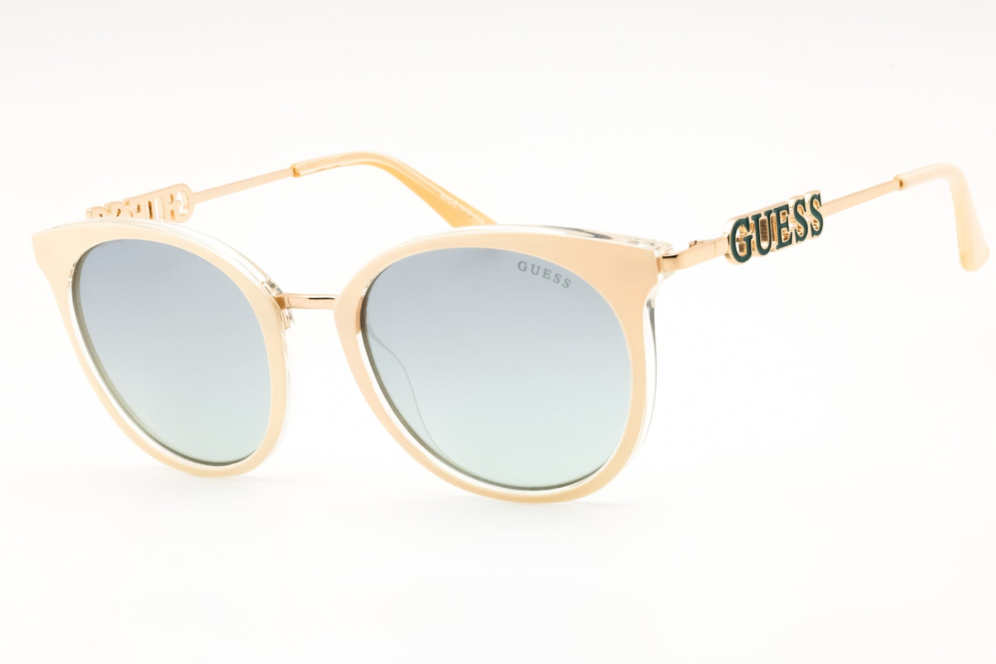 Guess GU7645-59P sunglasses in beige frame with gradient green lenses
