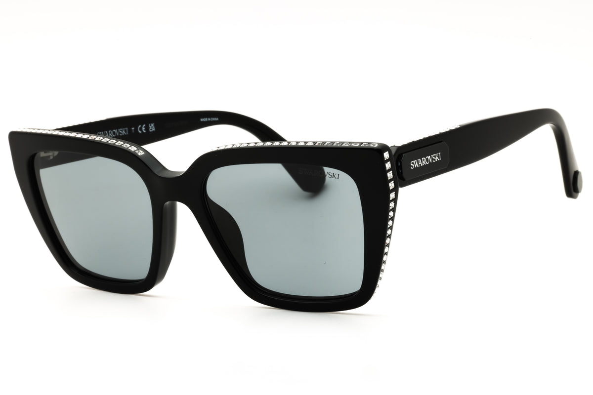 Swarovski SK6013-1010/1 Black Rectangular Sunglasses 54mm Sunglasses