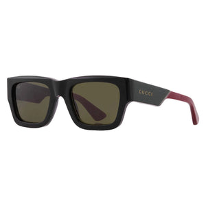 Gucci GG1668S-003 Black Rectangular Sunglasses 52mm