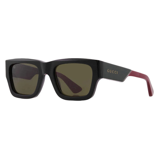 Gucci GG1668S-003 Black Rectangular Sunglasses 52mm Sunglasses