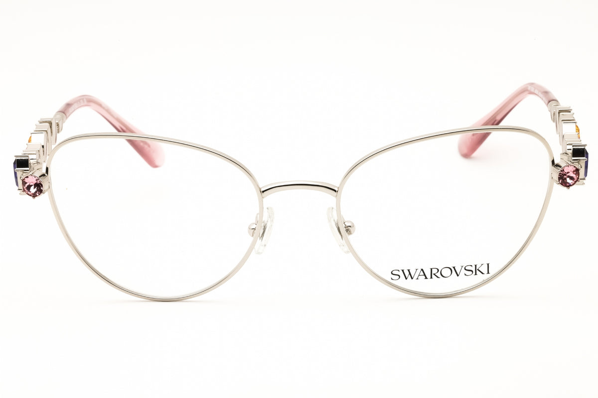 Swarovski SK1024-401M Polished Silver Cat eye Eyeglasses 53mm Eyeglasses