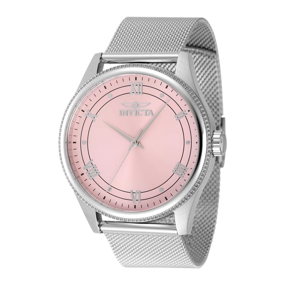 Invicta 48485 Quartz Watch Pink Dial Stainless Steel 43mm Men