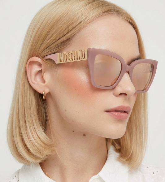Moschino MOS161/S-035J 2S sunglasses in pink frame with pink fl slv lenses
