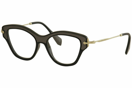 Miu Miu 0MU07OV-VIE1O1-52 Black/Gold Geometric EYEGLASSES 52mm Eyeglasses