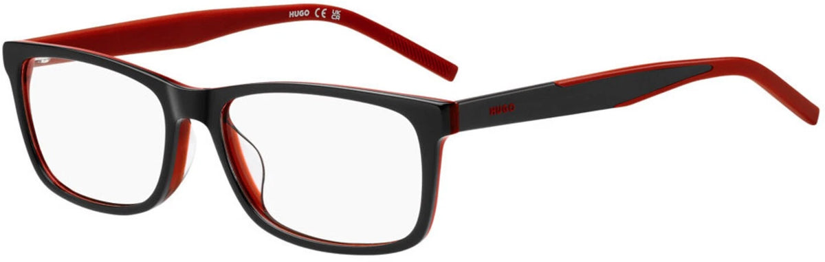 Hugo HG1342/G-0A4-54 Black Red Rectangle Eyeglasses 54mm Eyeglasses