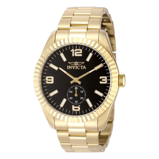 Invicta 49389 watch with black dial and stainless steel band