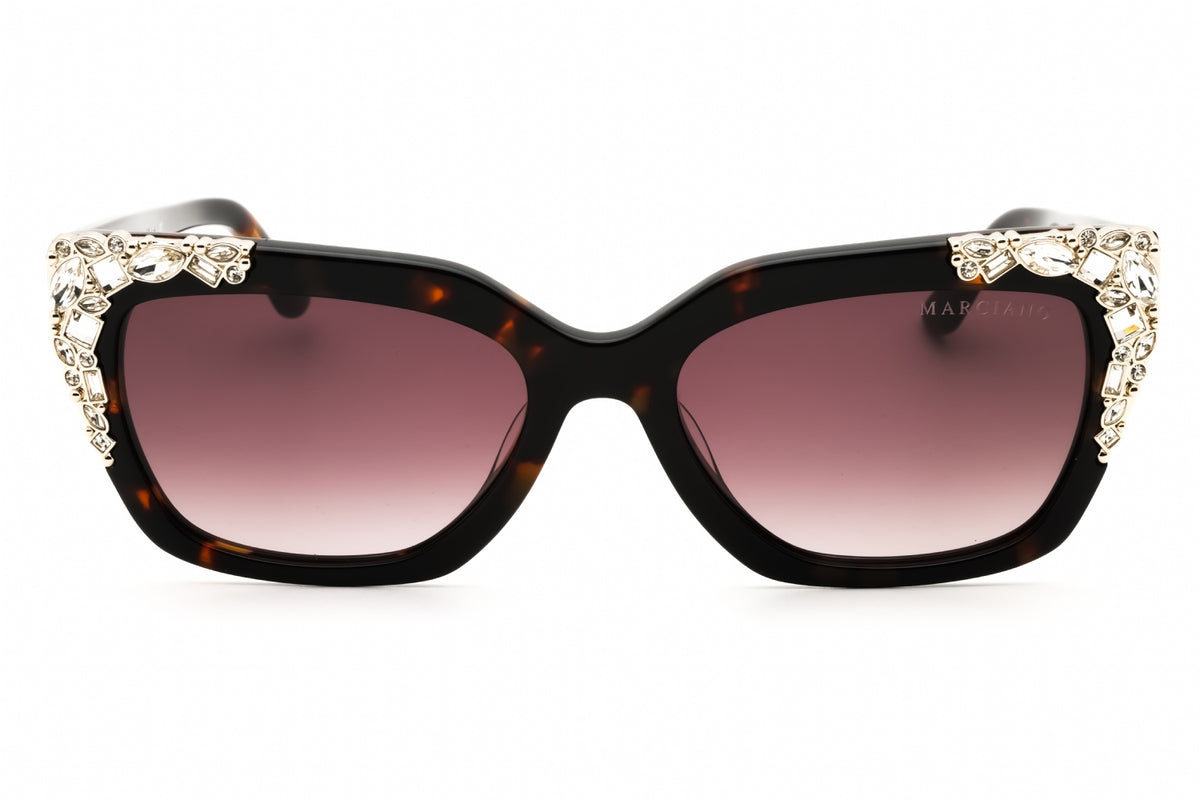 Guess by Marciano GM00027-52F dark havana Rectangular Sunglasses 55mm Sunglasses