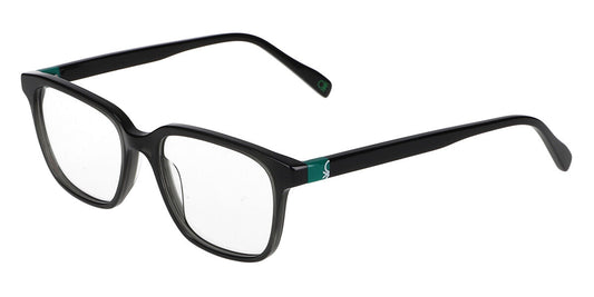 Benetton BEO1095-062 eyeglasses in gloss crystal black frame with clear lenses