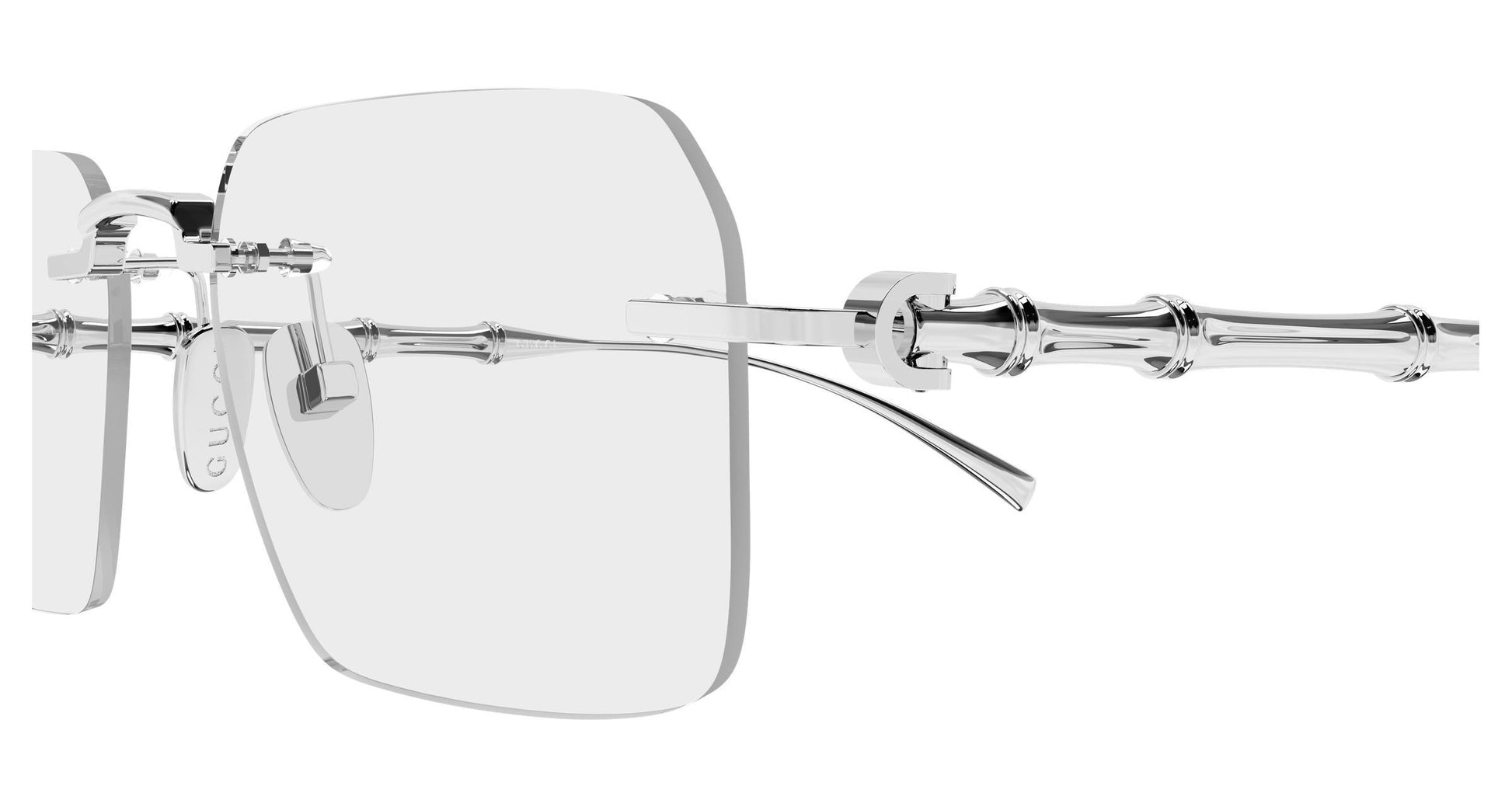 Gucci GG2154o-001 eyeglasses in silver frame with clear lenses