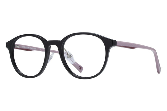 Benetton BEO1007-001 eyeglasses in black frame with clear lenses