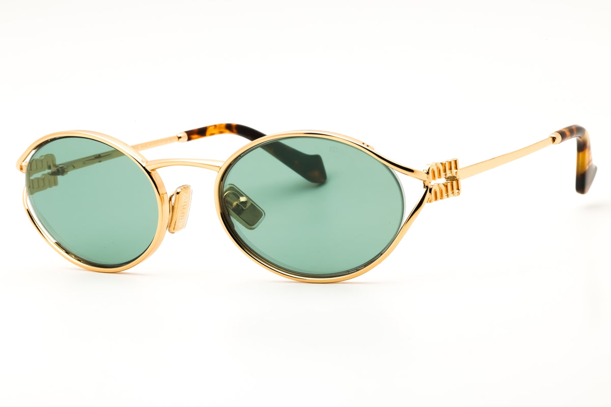 Miu Miu 0MU 52YS-5AK04M Gold Oval Sunglasses 54mm Sunglasses