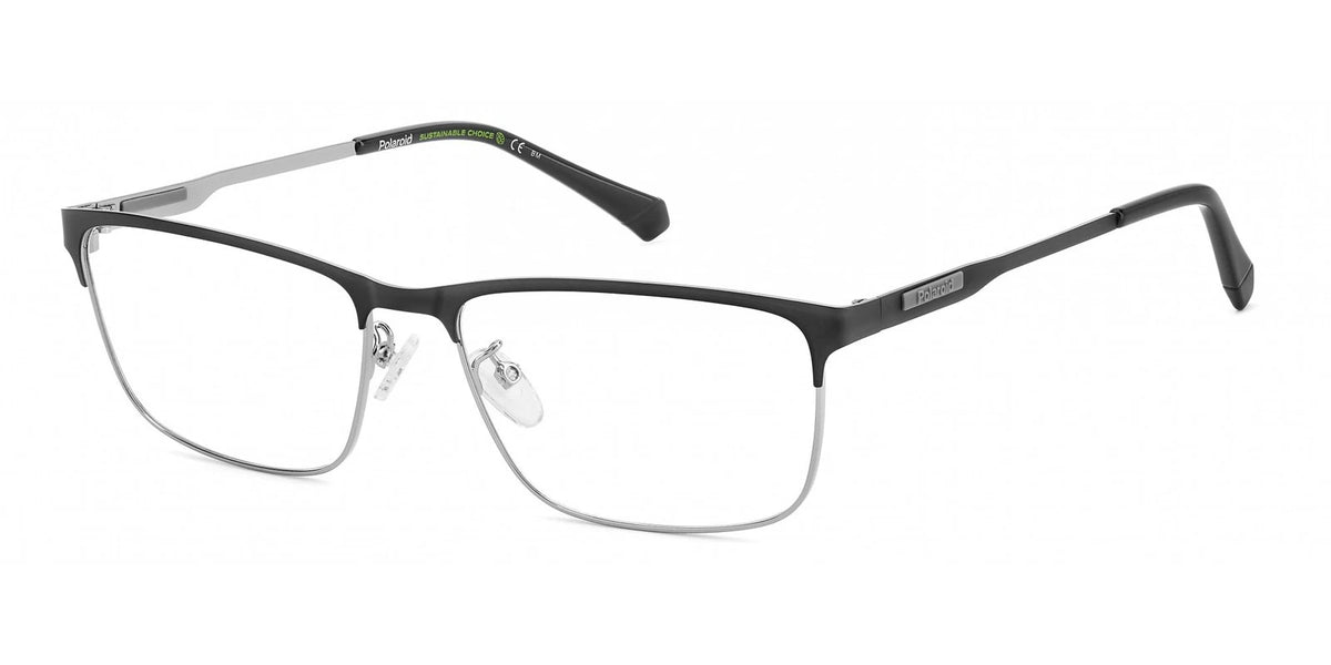 Polaroid PLDD495/G-TI7-59 Matte Black Ruthenium Rectangle Eyeglasses 59mm Eyeglasses