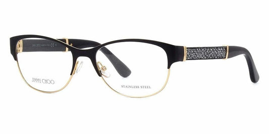 Jimmy Choo 0JC180-17J-53 Matte Black , Glitter Rectangular EYEGLASSES 53mm Eyeglasses