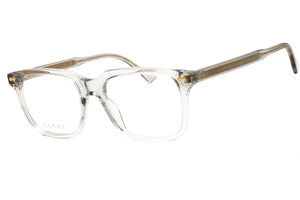 Gucci GG0737O-010 Shiny Transparent Grey Rectangular Eyeglasses 53mm