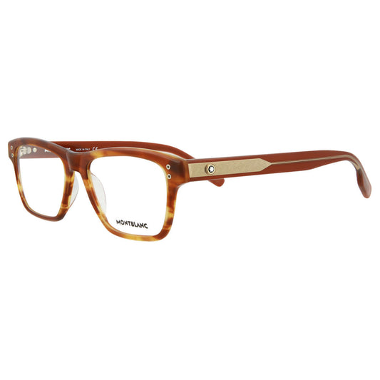 Mont Blanc MB0125O-006-55 eyeglasses in havana frame with clear lenses