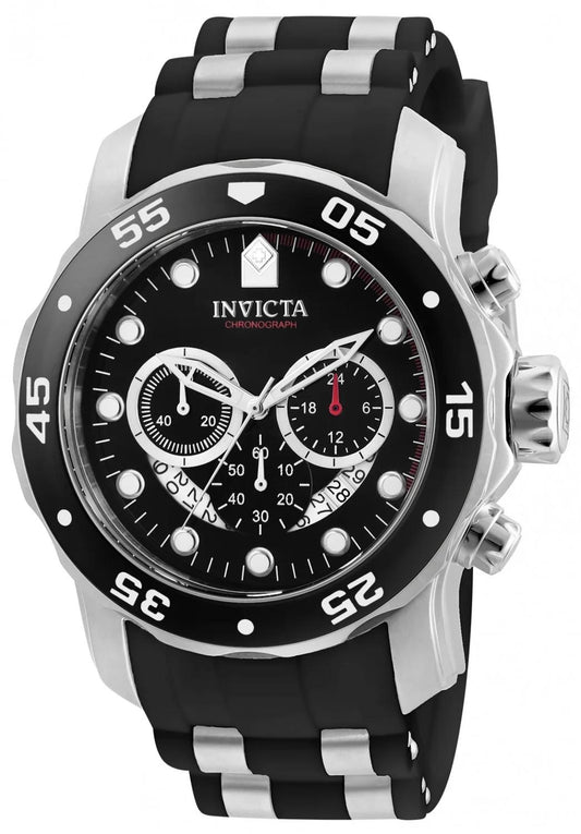 Invicta 6977 watch with black dial and polyurethane band