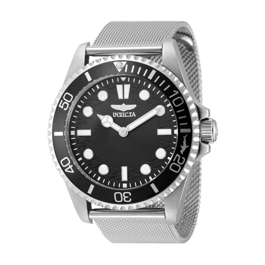 Invicta 49685 watch with black dial and stainless steel band
