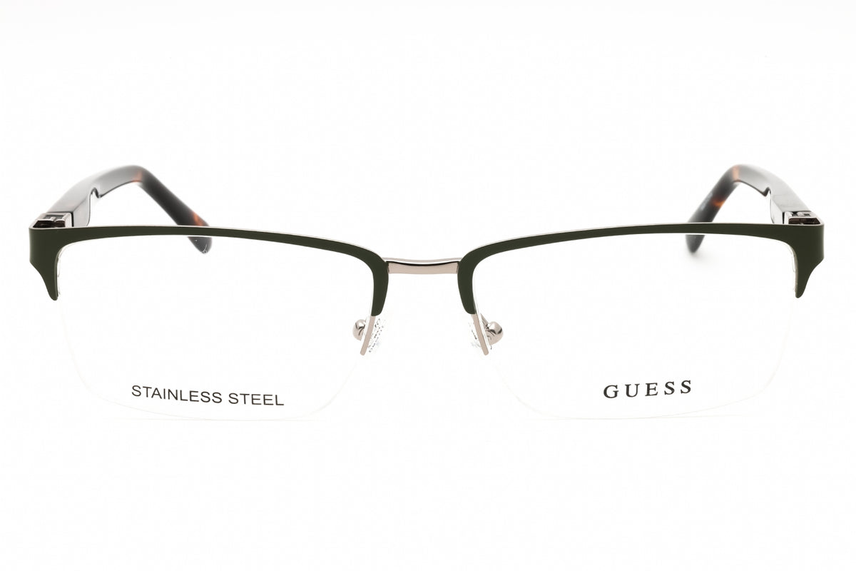 Guess GU50191-097 Matte Dark Green Dark Havana Rectangular Eyeglasses 58mm Eyeglasses