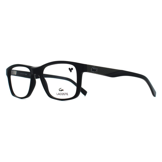 Lacoste L2862-001 eyeglasses in matte black frame with clear lenses