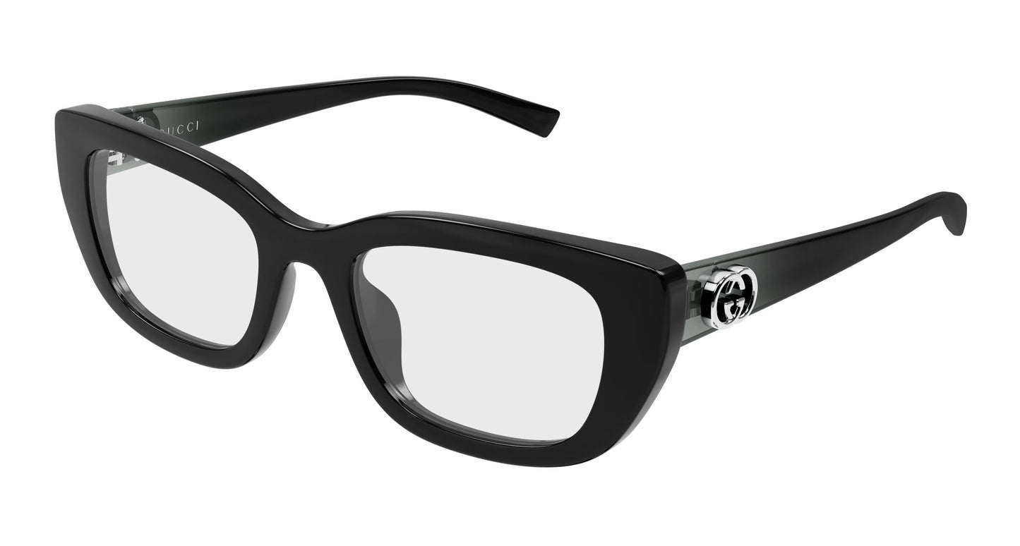 Gucci GG2027o-001 eyeglasses in black frame with clear lenses