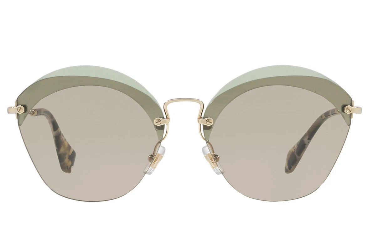 Miu Miu 0MU53SS-VX15J2-63 Transparent Green Square SUNGLASSES 0mm Sunglasses