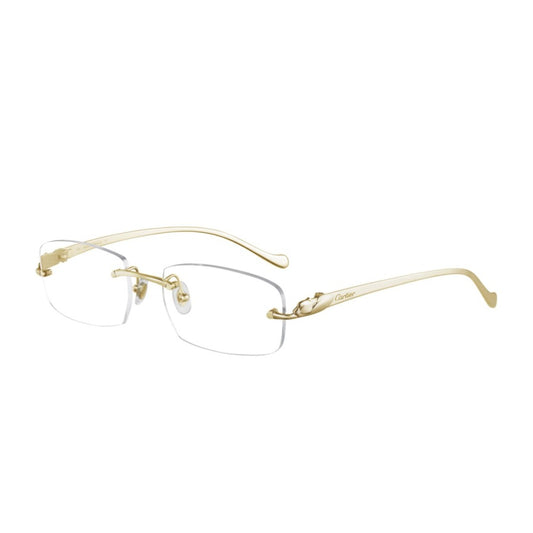 Cartier CT0061O-002 Frame Gold Gold Rectangular Eyeglasses 53mm Eyeglasses