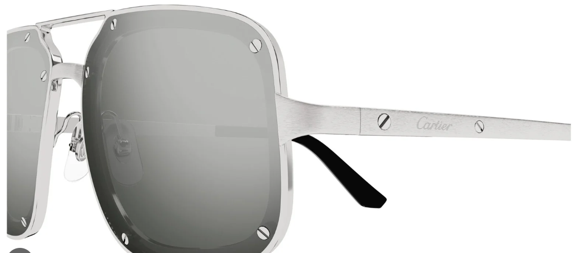 Cartier CT0194S-005 sunglasses in silver frame with silver lenses