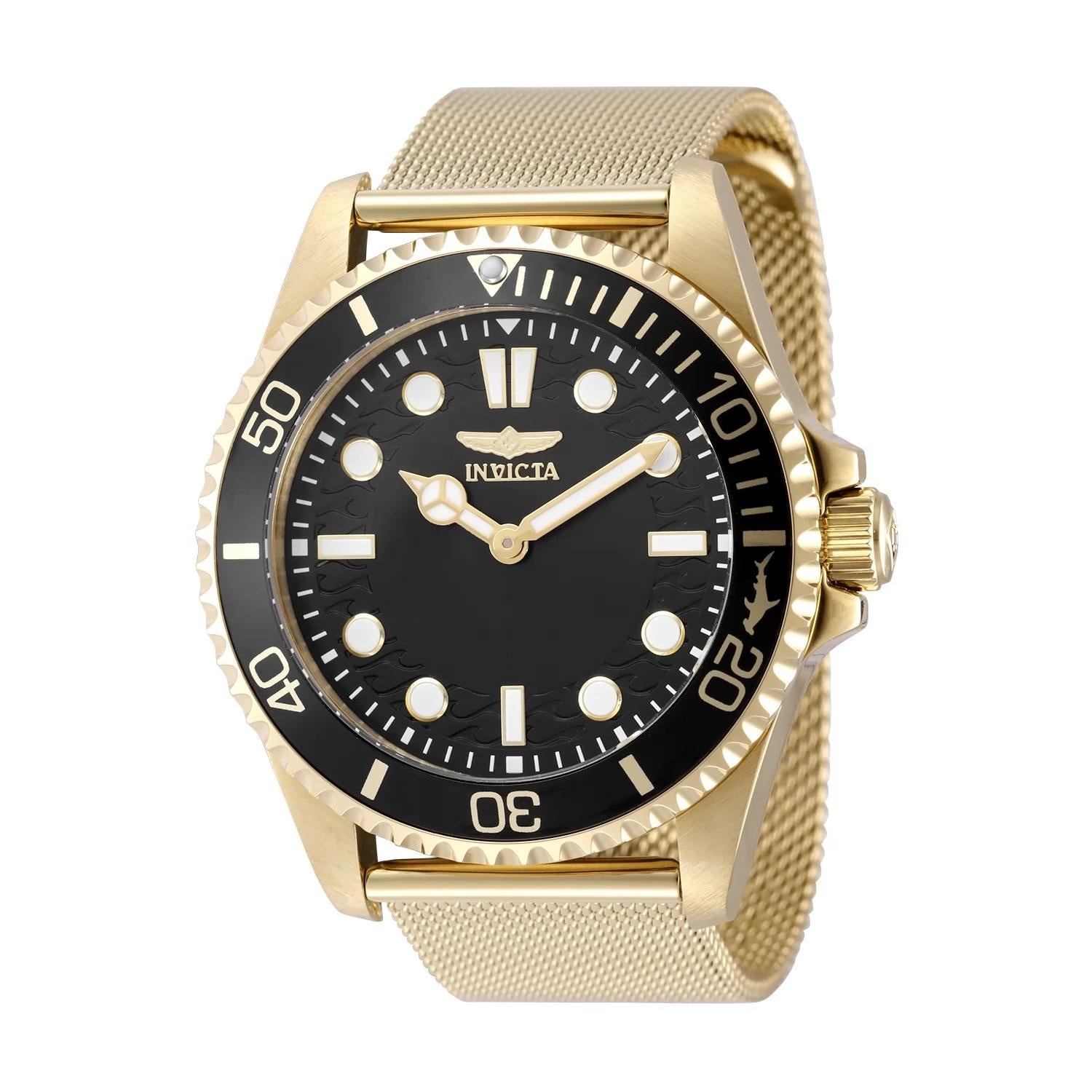 Invicta 49691 watch with black dial and stainless steel band