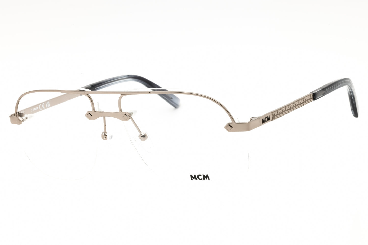 MCM MW5019-H-014 eyeglasses in shiny light ruthenium frame with clear lenses