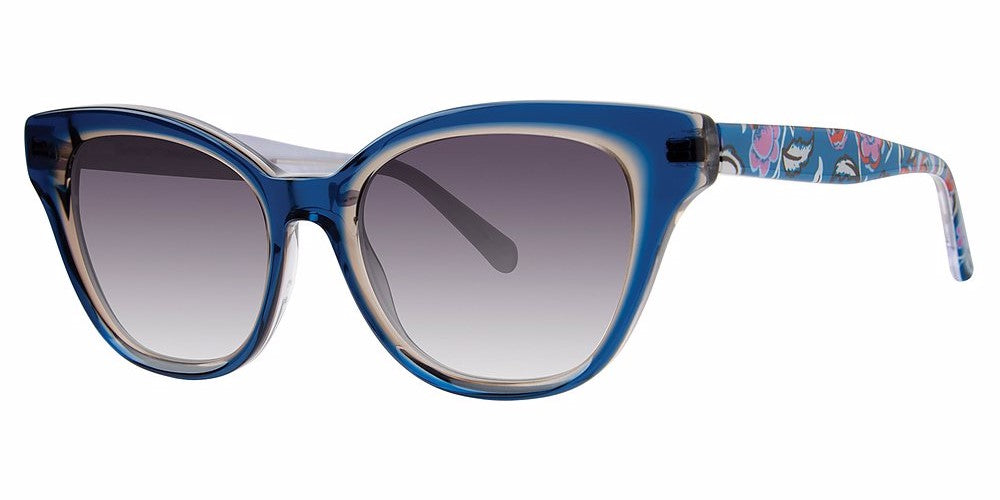 Vera Bradley NAVASOTA BUBBLY FLOWERS BLUE 52mm New Sunglasses