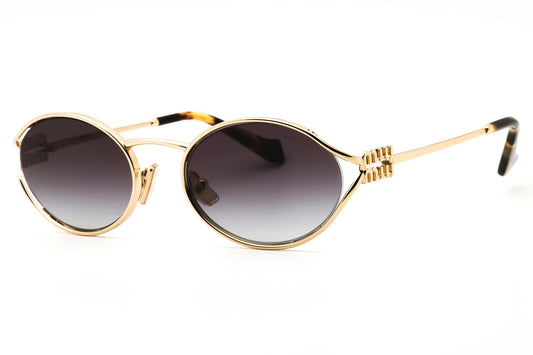 Miu Miu 0MU 52YS-ZVN5D1 Pale Gold Oval Sunglasses 54mm