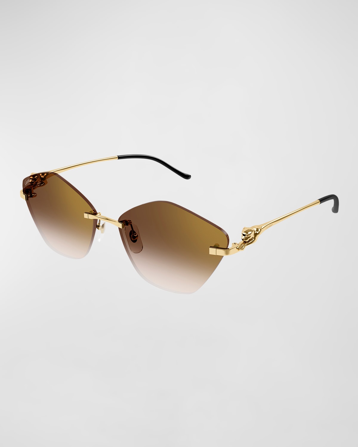 Cartier CT0429S-002 Gold Geometric Sunglasses 61mm Sunglasses