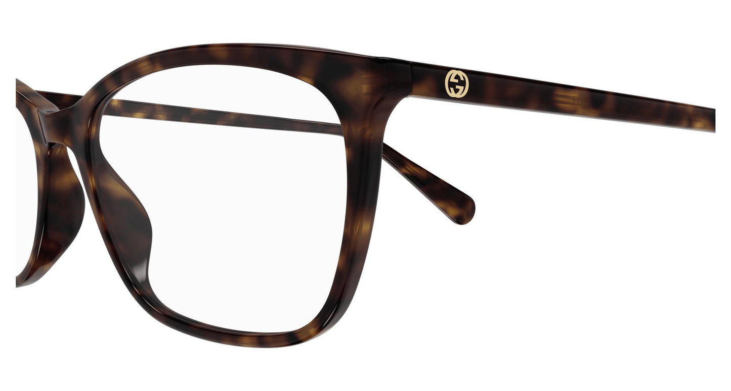 Gucci GG1930o 002 eyeglasses in havana frame with clear lenses