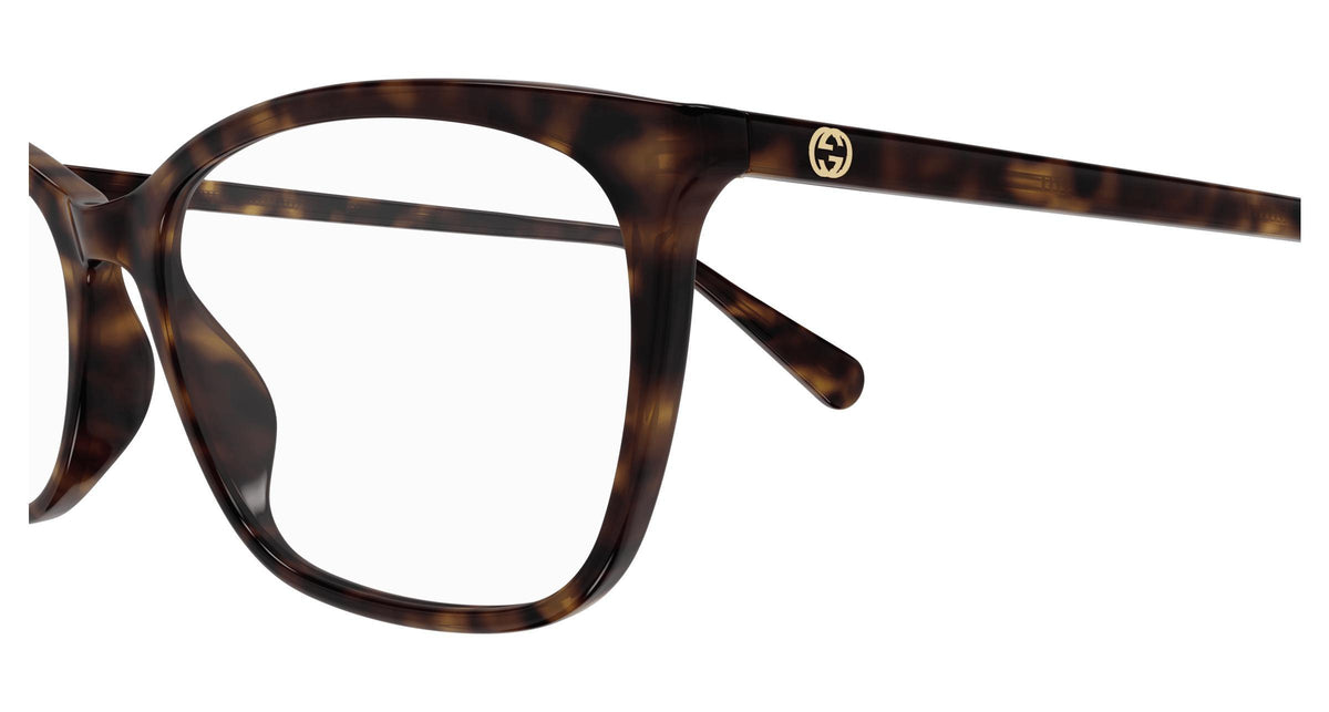 Gucci GG1930o 002 eyeglasses in havana frame with clear lenses