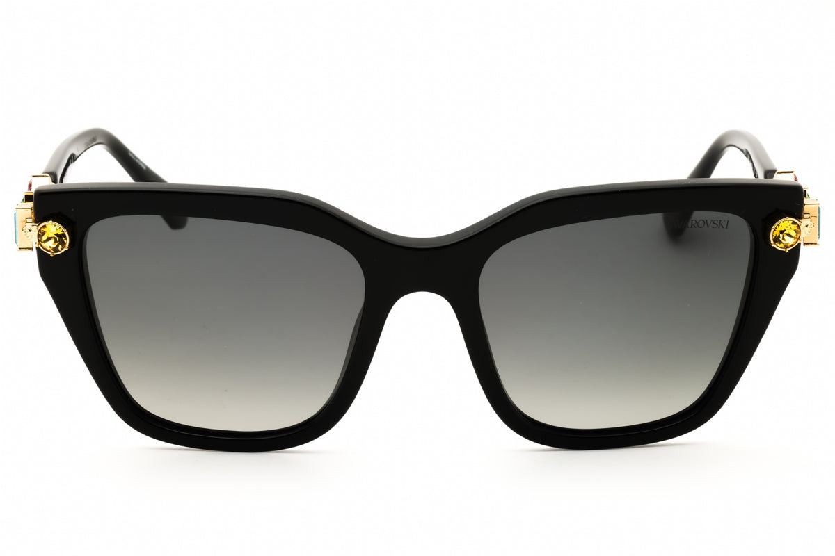 Swarovski SK6041-1001T3 Shiny Black Rectangular Sunglasses 53mm