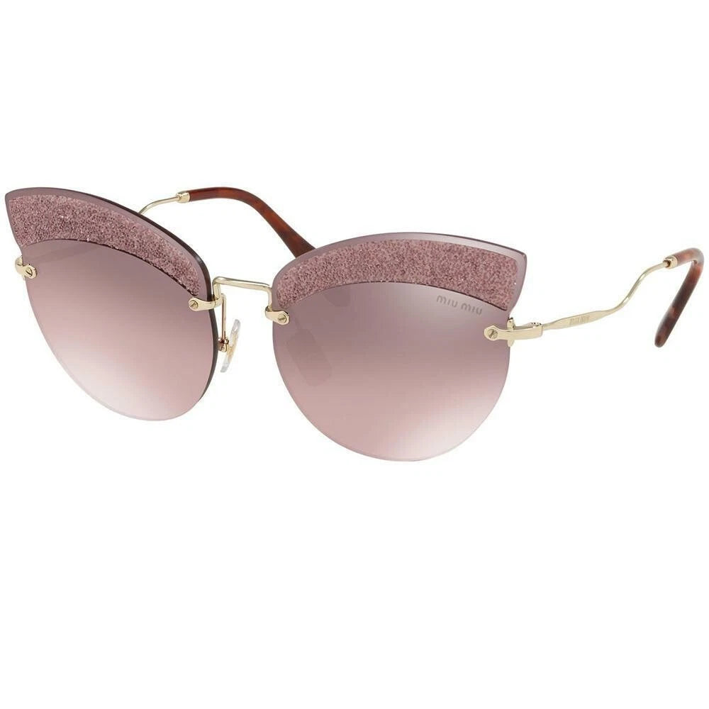 Miu Miu 0MU51TS-4UD085-54 Pale Gold / Glitter Peach Full Rim SUNGLASSES 0mm Sunglasses