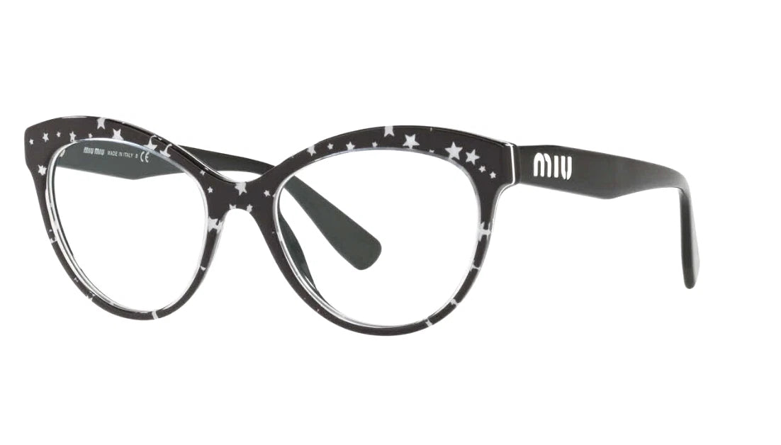 Miu Miu 0MU04RV-1381O1-53 Black Wrap EYEGLASSES 140mm Eyeglasses