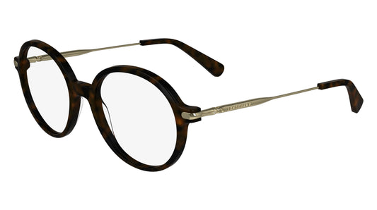 Longchamp LO2736-242 eyeglasses in dark havana frame with clear lenses