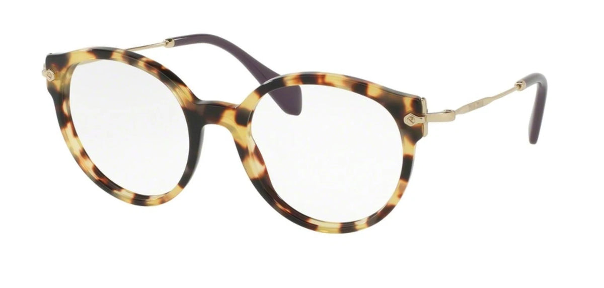 Miu Miu 0MU04PVA-7S01O1-52 Havana/Gold Round EYEGLASSES 0mm Eyeglasses
