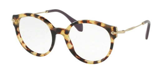 Miu Miu 0MU04PVA-7S01O1-52 Havana/Gold Round EYEGLASSES 0mm Eyeglasses