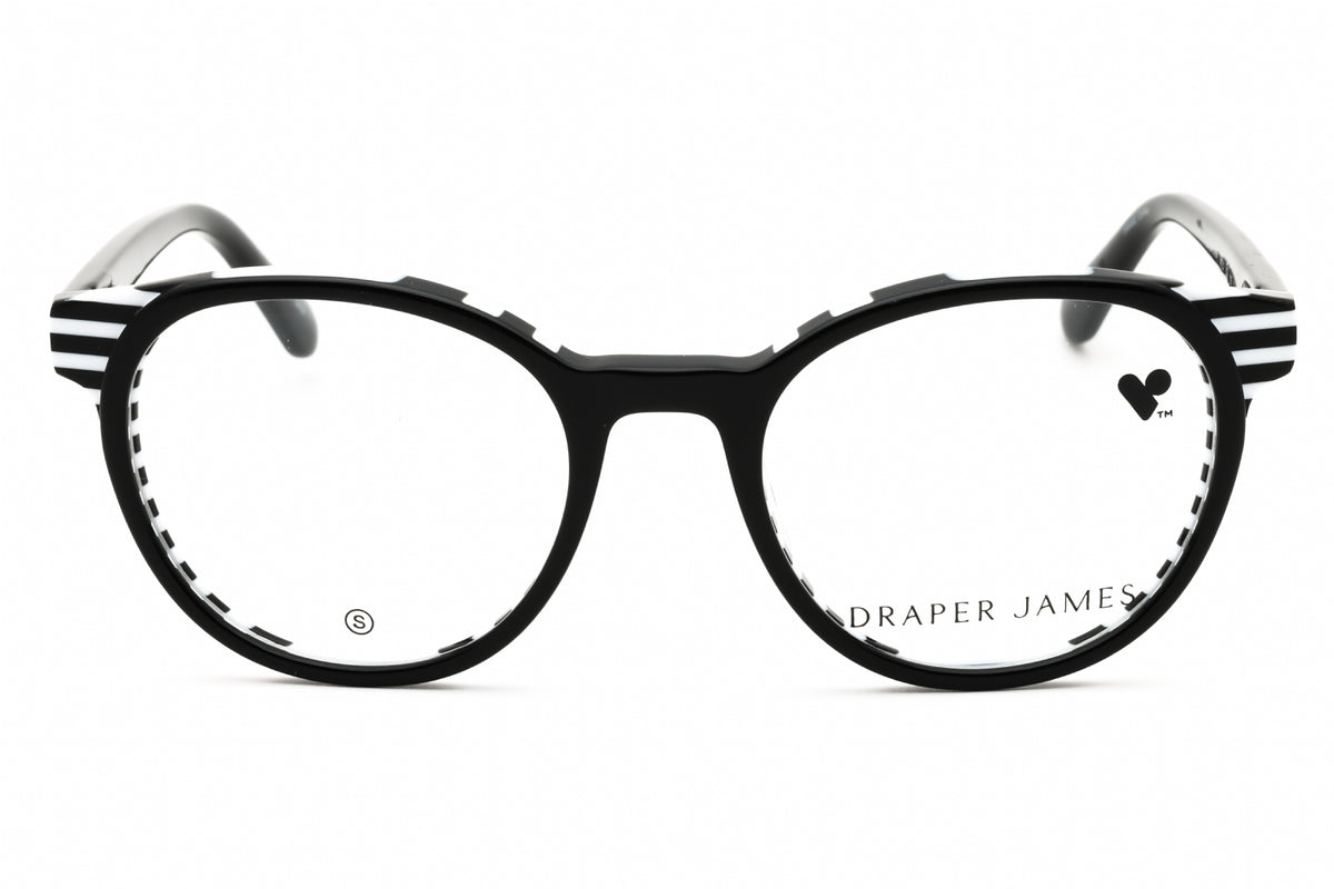 Draper James DJ1021-003 BLACK STRIPPED Round Eyeglasses 46mm Eyeglasses