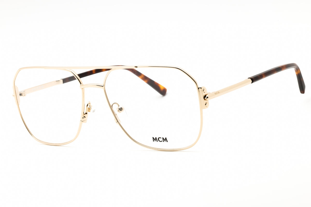 MCM MW5007-032 eyeglasses in shiny pale gold frame with clear lenses